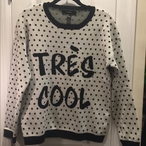 Black & white polka dot sweater TRES COOL